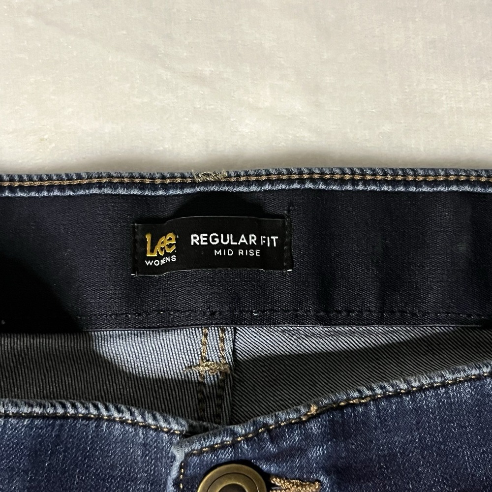 Lee Women Capri Jeans 24W Regular Fit Mid Rise Flex Band Waist Stretch Denim 22" - Picture 2 of 7